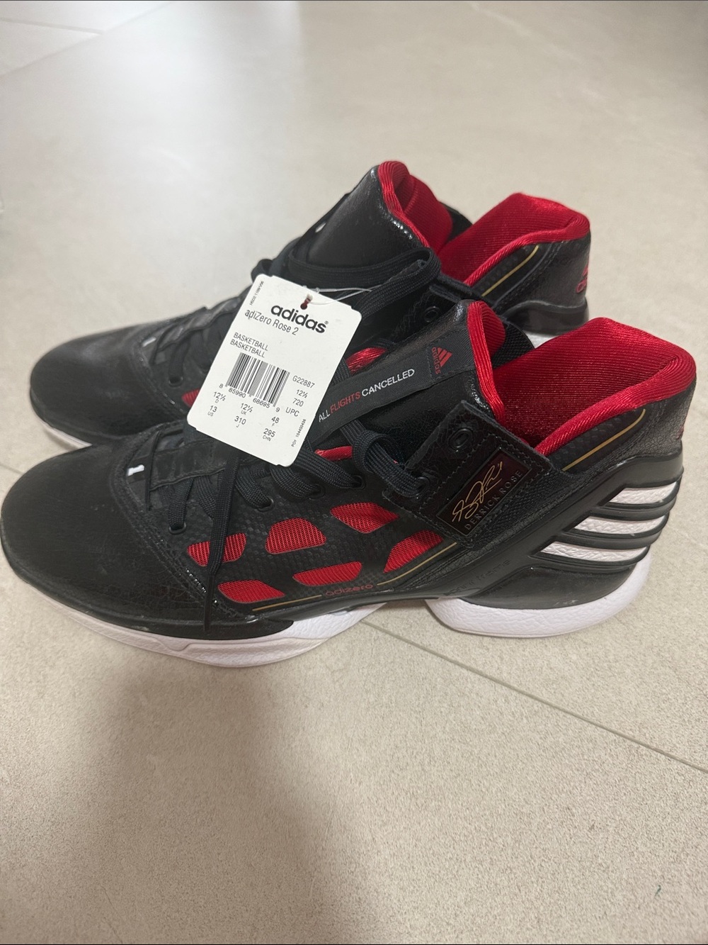 adidas Derrick rose limited  Black and Red Basketball Sneakers with White Soles
